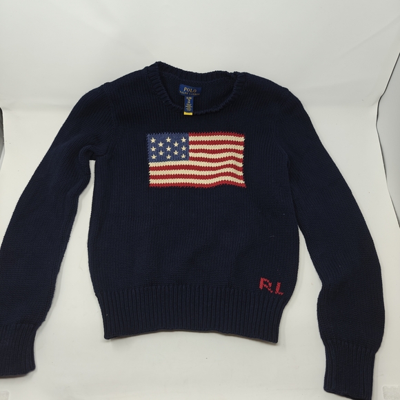 Ralph Lauren Navy Sweater with American Flag